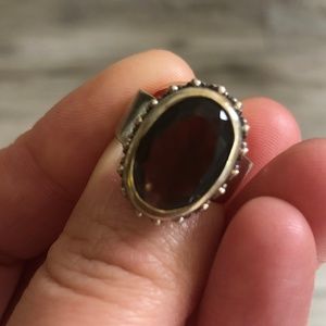 Sterling silver smokey quartz ring